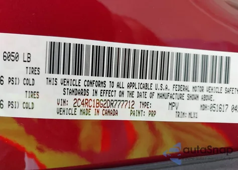 2013 Chrysler Town & Country Touring z USA, uszkodzony, nr VIN 2C4RC1BG2DR777712